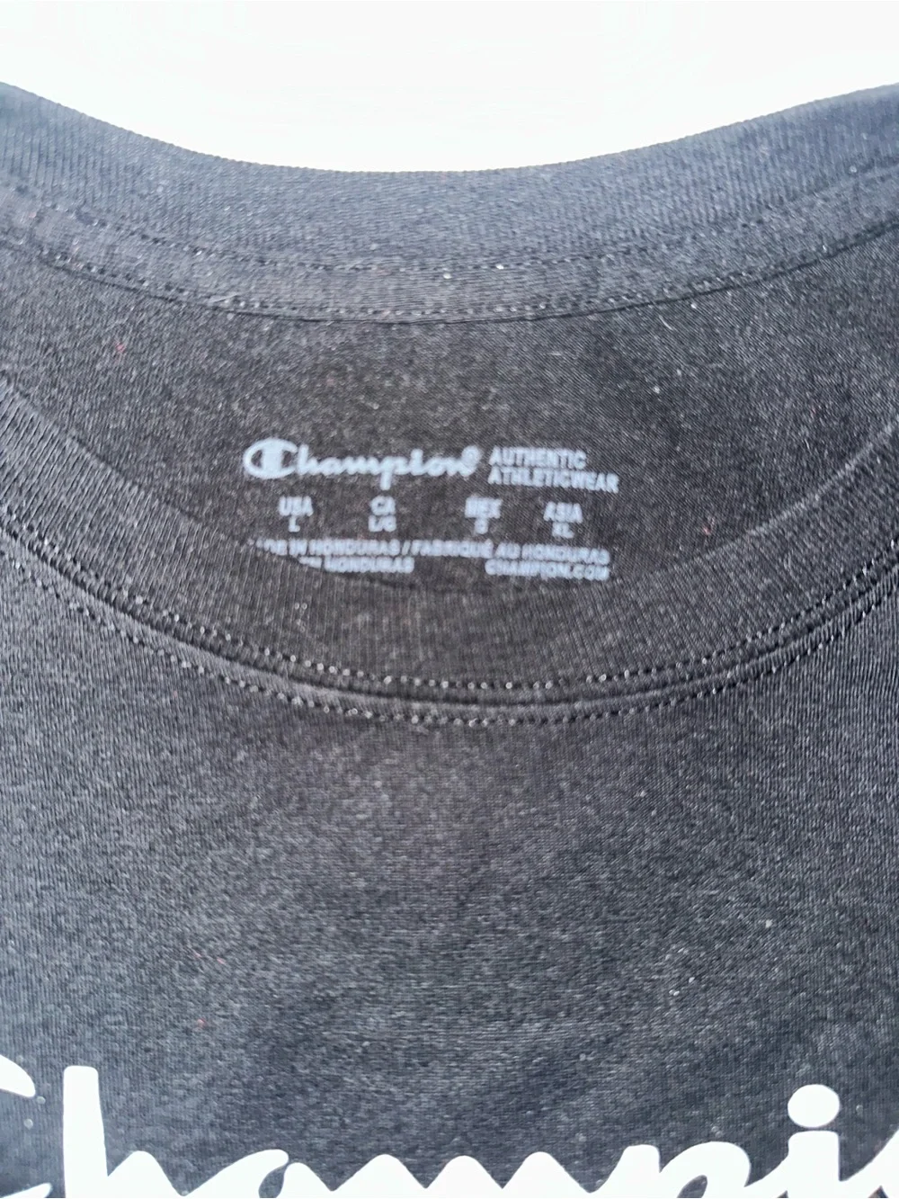 Champion Kids Black Script Logo T-Shirt Youth Large